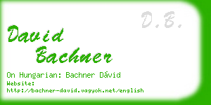 david bachner business card